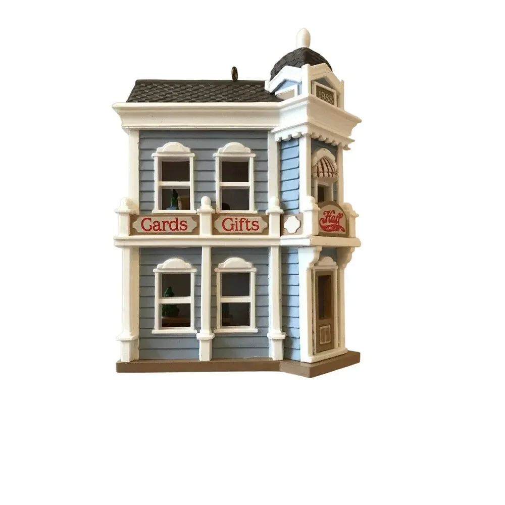 Hallmark Ornament HALL BROS CARD SHOP 5th In Series 1988 Nostalgic Houses Boxed